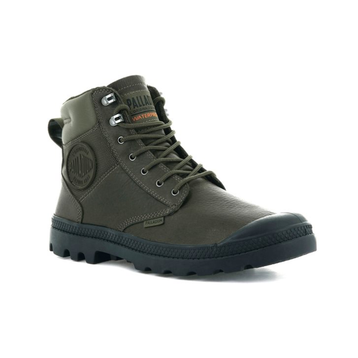 Dámské Boty Palladium Pampa Shield WP+ LTH Olivy Zelené | CZ ZFY-78L